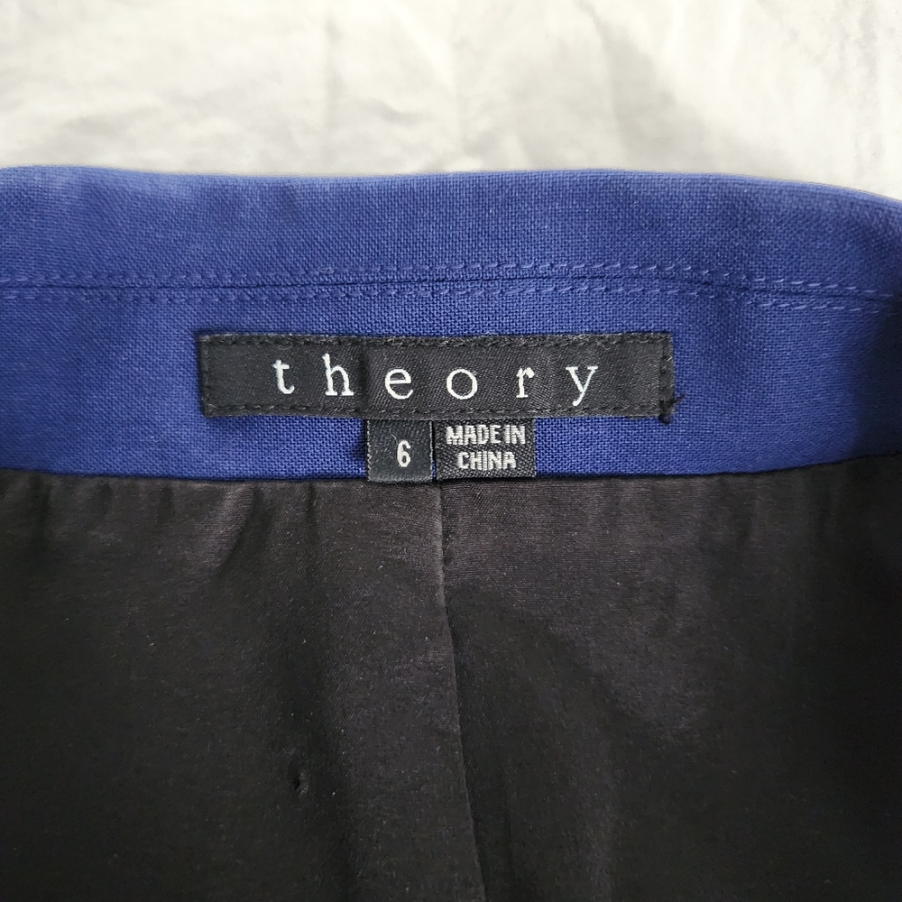 Theory Gabe Jacket Blazer Color Block Size 6 Wool… - image 2